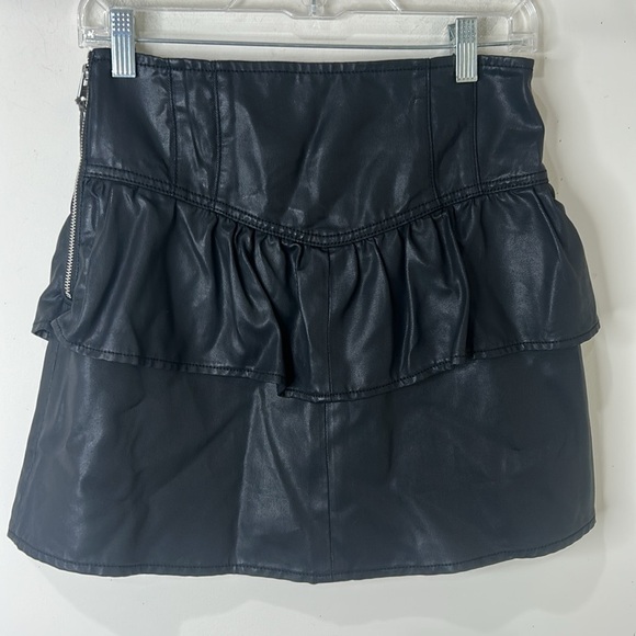 NWT ALL SAINTS Black Andy Coated Denim Skirt Size US 6 - Picture 6 of 16